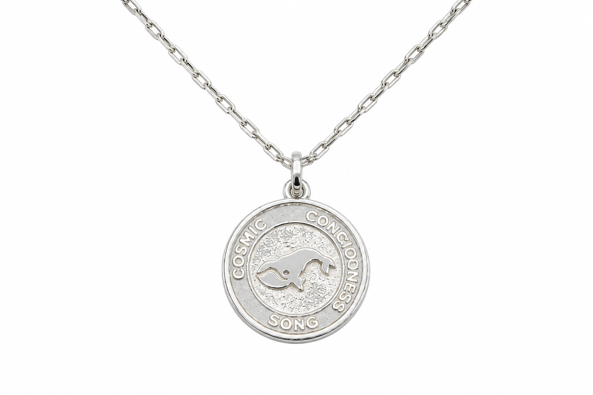 Silver Whale Large Pendant w/chain