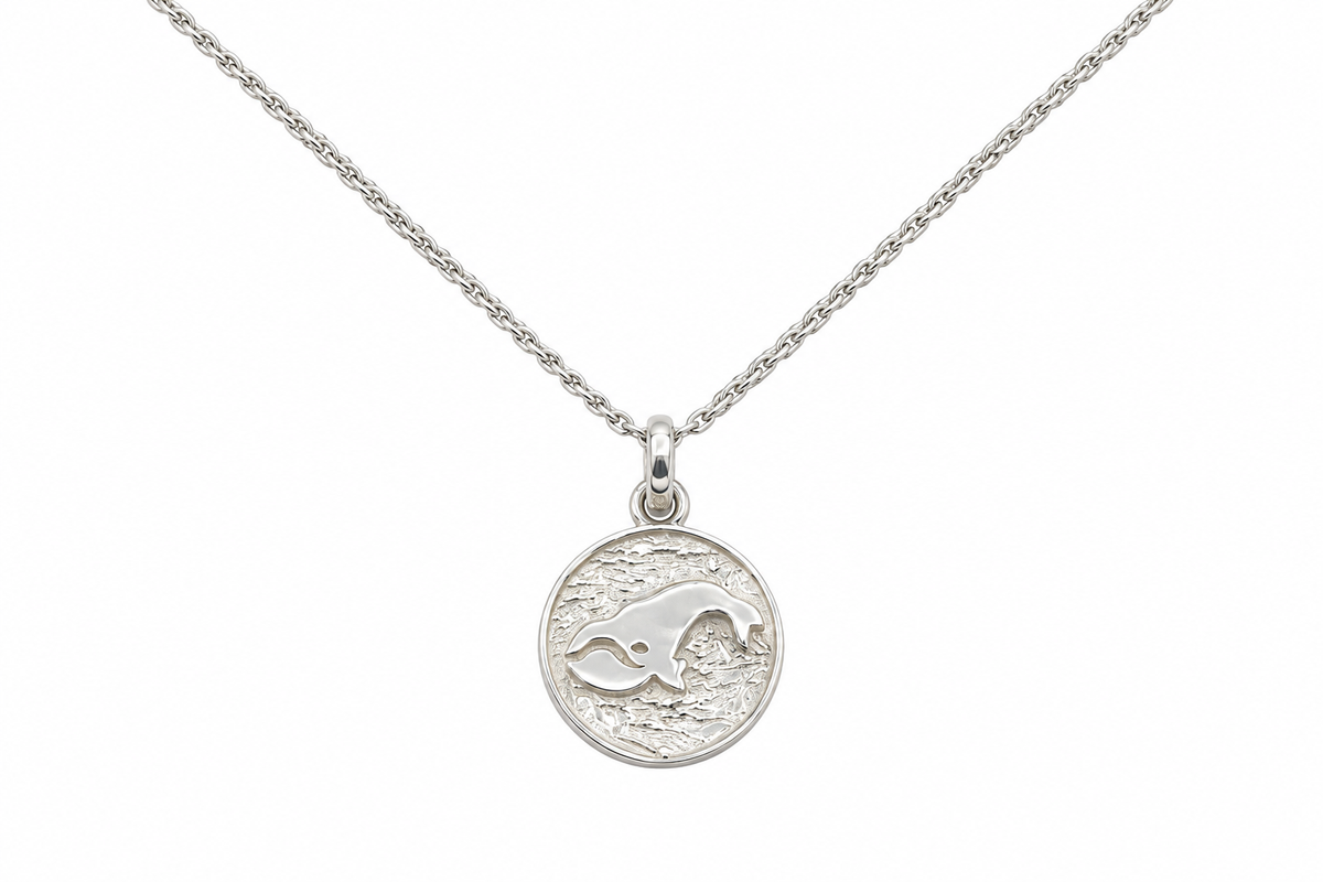 Silver Whale Mini Pendant w/chain