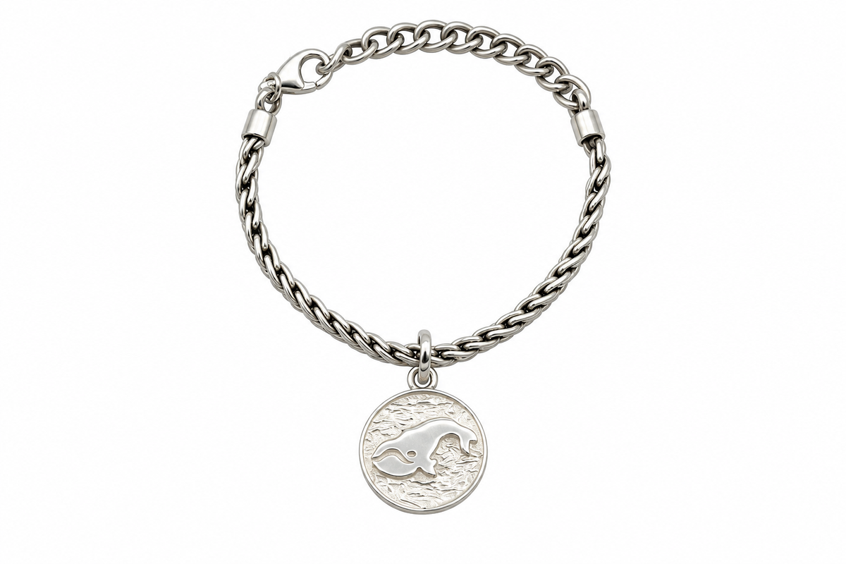 3mm Silver Whale Bracelet