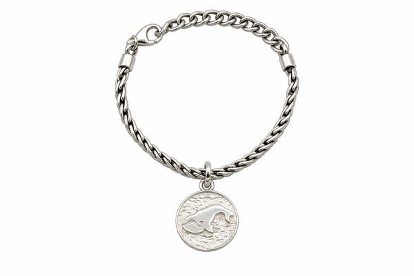 3mm Silver Whale Bracelet
