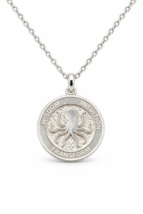 Silver Octopus Large Pendant w/chain