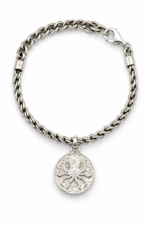 4mm Silver Octopus Bracelet