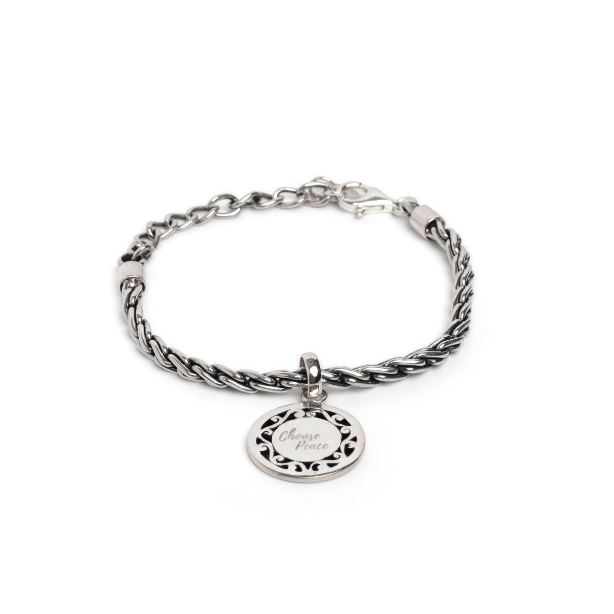 Choose Peace 4mm .925 silver bracelet