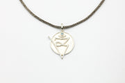 Atlantis Pendant With Topaz Semi Precious Stone on a Silver Bali Choker
