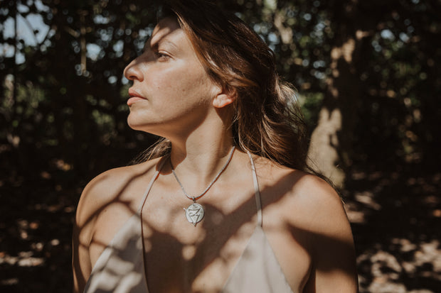 Atlantis Pendant With Topaz Semi Precious Stone on a Silver Bali Choker