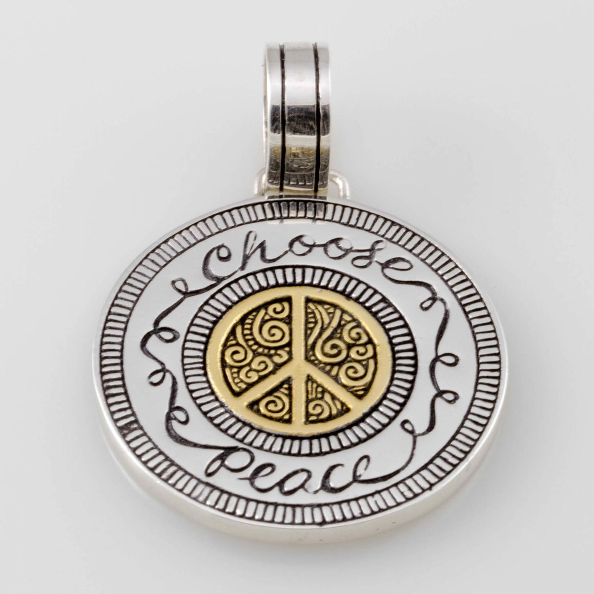 Gold Peace with Gold Rolo Chain - Seakolors