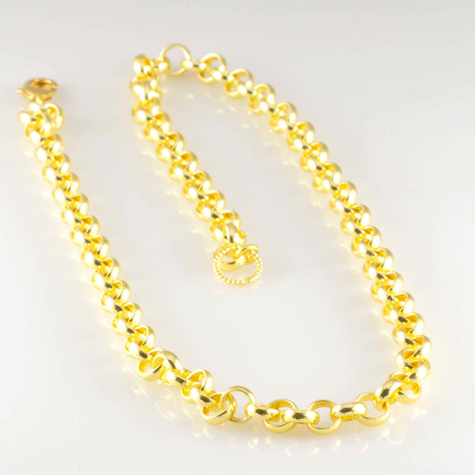 Gold Love with Gold Rolo Chain