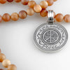 peach druzy quartz gemstone necklace