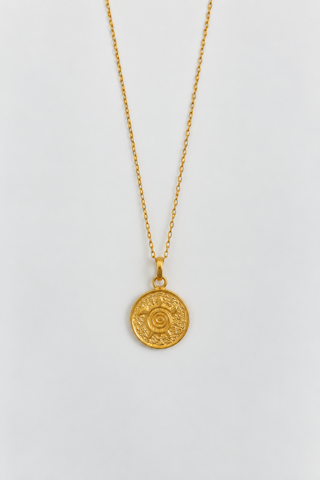 Mini Gold Turtle 9 Pendent W/Chain