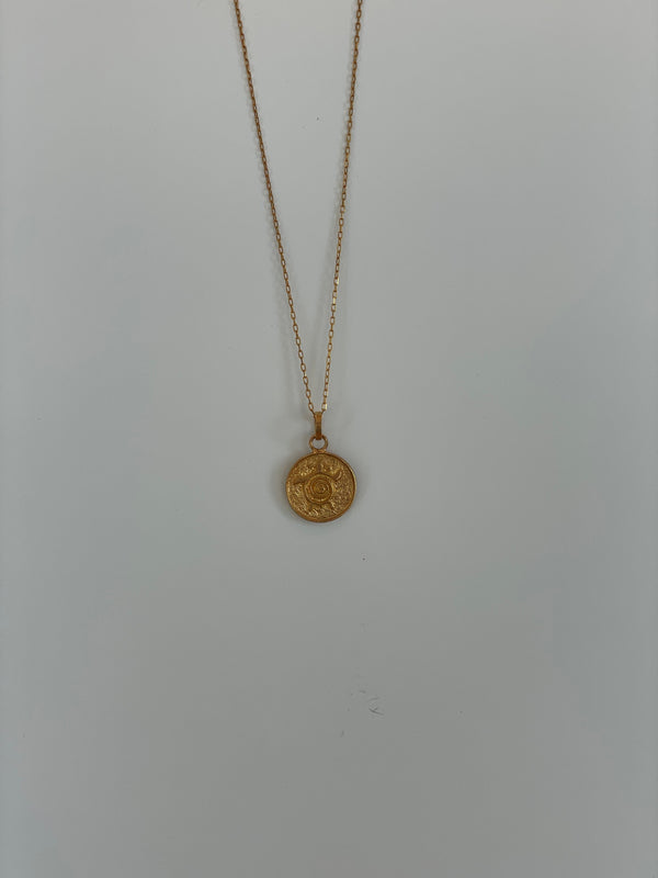 Mini Gold Turtle 9 Pendent W/Chain
