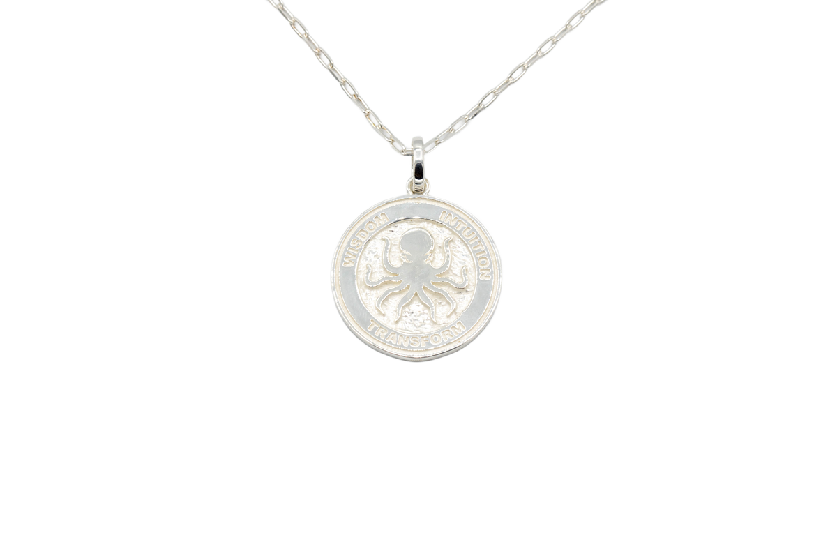 Silver Octopus Large Pendant w/chain