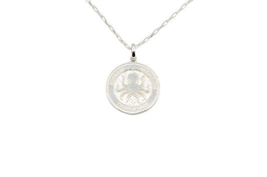 Silver Octopus Large Pendant w/chain