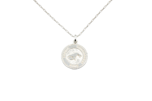 Silver Whale Large Pendant w/chain