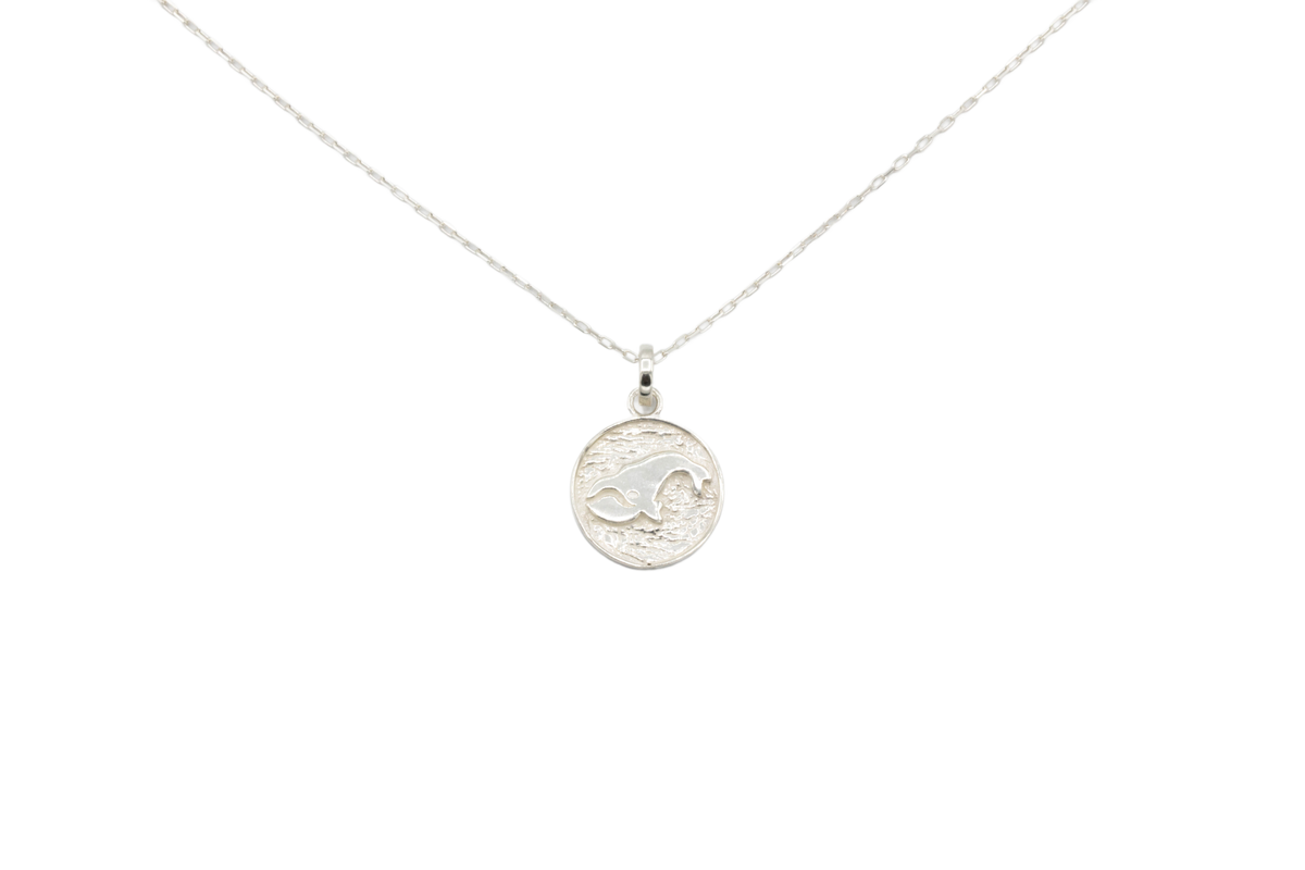 Silver Whale Mini Pendant w/chain