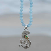 Blue Jade Beaded Necklace