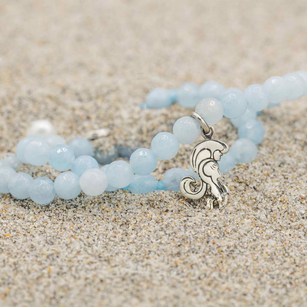 Blue Jade Beaded Wrap Bracelet