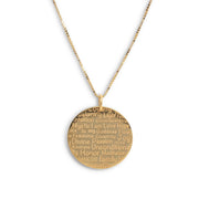 14KT Gold Overlay Word Pendant w/ 14KT 24” box chain